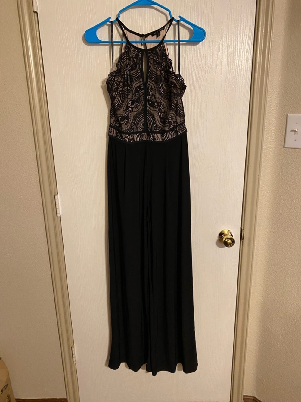 As U Wish Black Lace Halter Jumpsuit